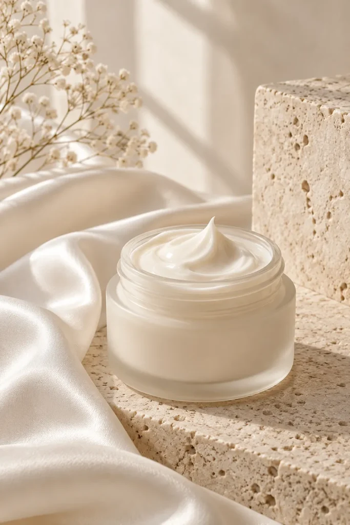 Conceptual unbranded cosmetic cream packaging